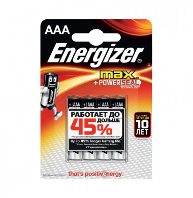 Energizer MAX AAA Батарейка 4шт