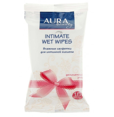 Aura Beauty Влажные Салфетки для интимной гигиены 15 шт