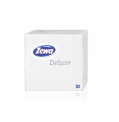 Zewa Deluxe 2-слойные Белые Столовые Бумажные Салфетки 30 шт