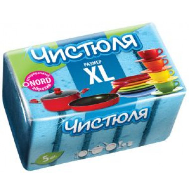 Чистюля Губка Кухонная XL  5 шт