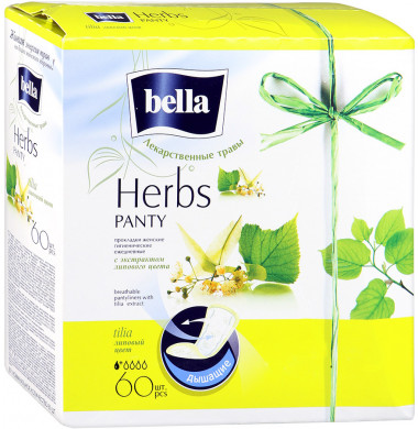 Bella Herbs Panty Липовый Цвет Женские Гигиенические Прокладки на каждый день 60 шт