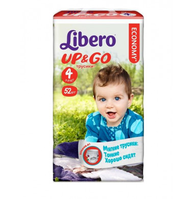 Libero Up & Go № 4 7-11 кг Трусики-Подгузники 52 шт