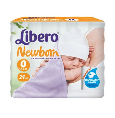 Libero Newborn № 0 <2,5 кг Подгузники 24 шт