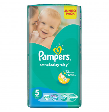 Pampers Active Baby-Dry Junior № 5 11-18 кг Подгузники 58 шт