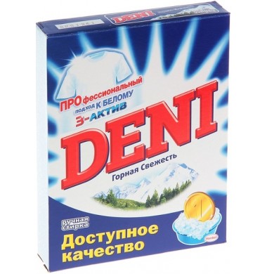 Deni 3-Актив Горная свежесть Порошок Ручная стирка 400 г 
