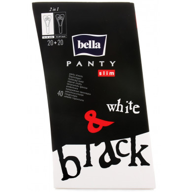 Bella Panty Slim White & Black Женские Гигиенические Прокладки на каждый день 40 шт