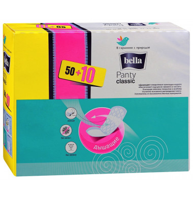 Bella Panty Classic Женские Гигиенические Прокладки на каждый день 60 шт