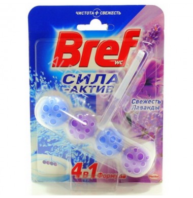 Bref Сила Актив Формула 4 в 1 Свежесть Лаванды Туалетный Блок