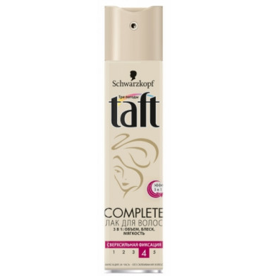 Taft Complete 3 в 1 Сверхсильная Фиксация Лак 225 мл