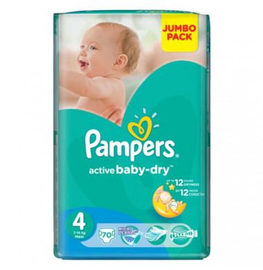 Pampers Active Baby-Dry Maxi № 4 7-14 кг Подгузники 70 шт