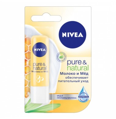 Nivea Pure & Natural Молоко и Мёд Бальзам для губ 4,8 г