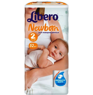 Libero Newborn № 2 3-6 кг Подгузники 52 шт