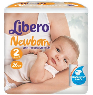 Libero Newborn № 2 3-6 кг Подгузники 26 шт