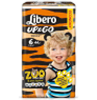 Libero Up & Go № 6 13-20 кг Зоопарк Коллекция Трусики-Подгузники 44 шт