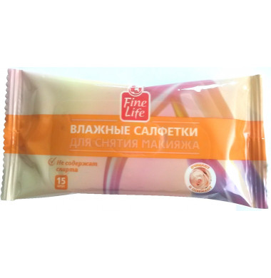 Fine Life Для снятия макияжа Влажные Салфетки 15 шт