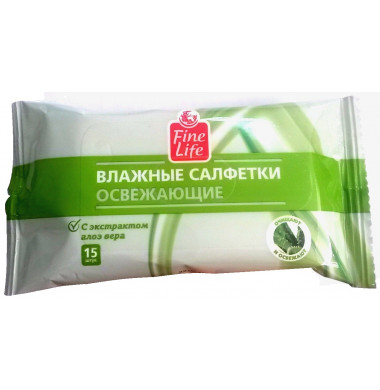 Fine Life Освежающие Влажные Салфетки 15 шт