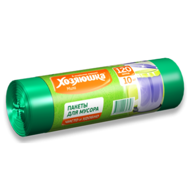 Хозяюшка Пакеты для мусора 120 л 10 шт